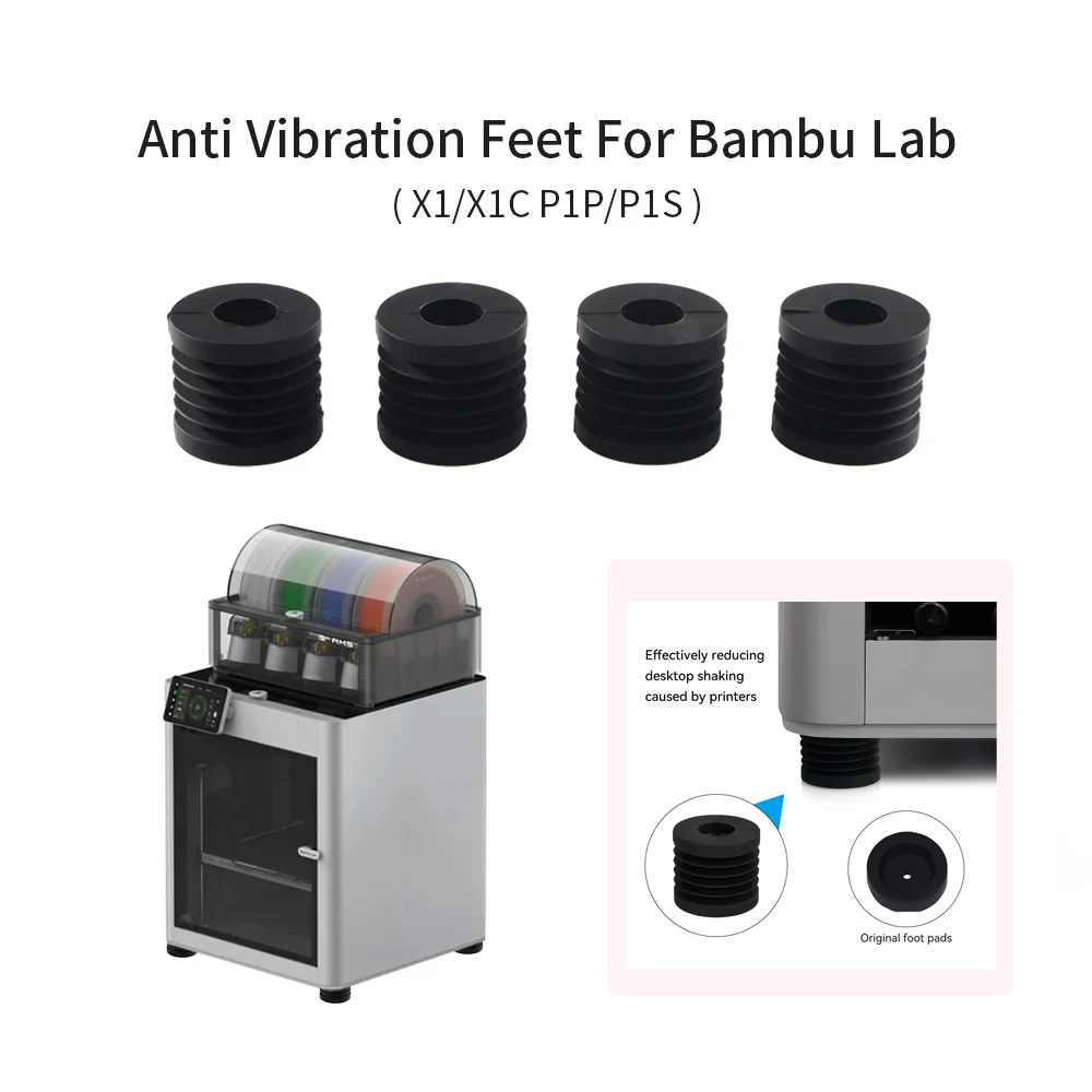 For Bambu Lab P1P/P1S Anti Vibration Feet Pad Anti-slip Anti-Shock Dust-proof Rubber Foot Pad Bamboo Bambulabs X1/X1C 3D Printer