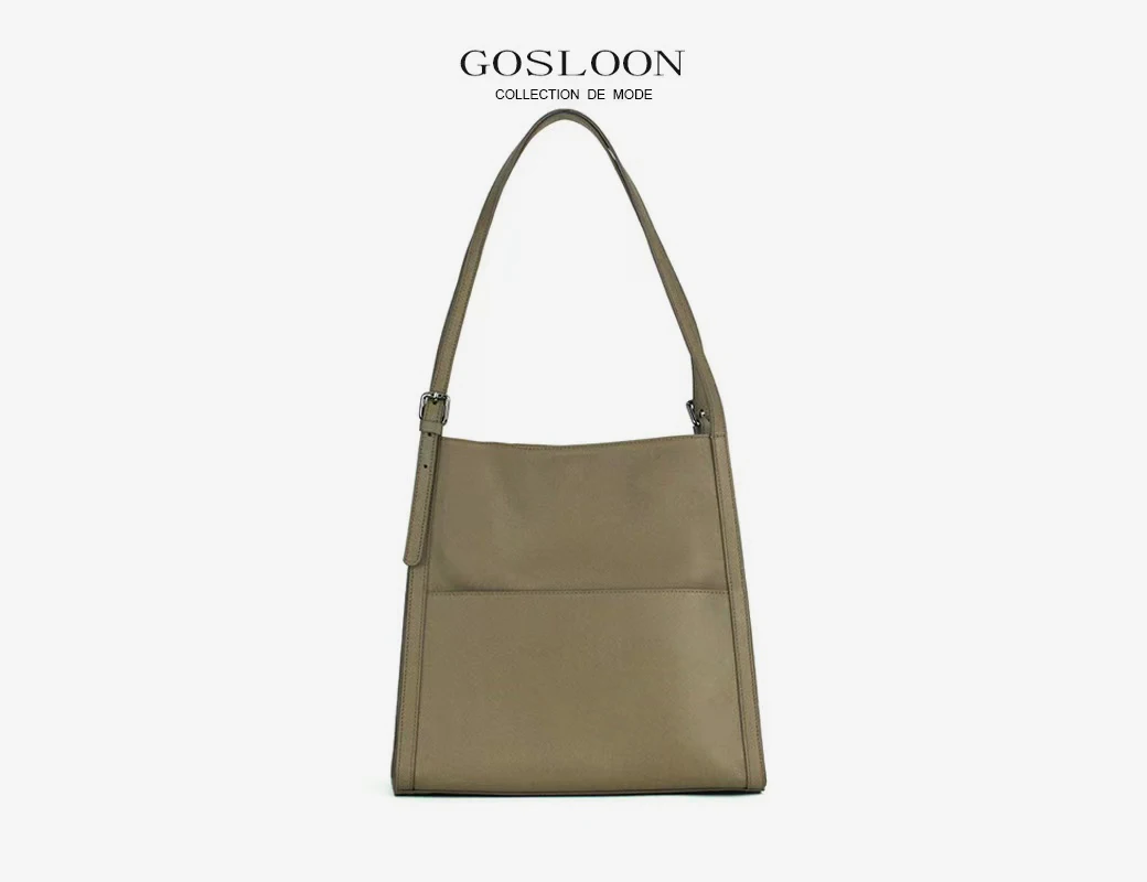 GOSLOON-2022 New Women Bag Female Luxury Shoulder Bags Lady Soft 100% Cowhide Genuine Leather Niche Design Tote Bucket Handbag