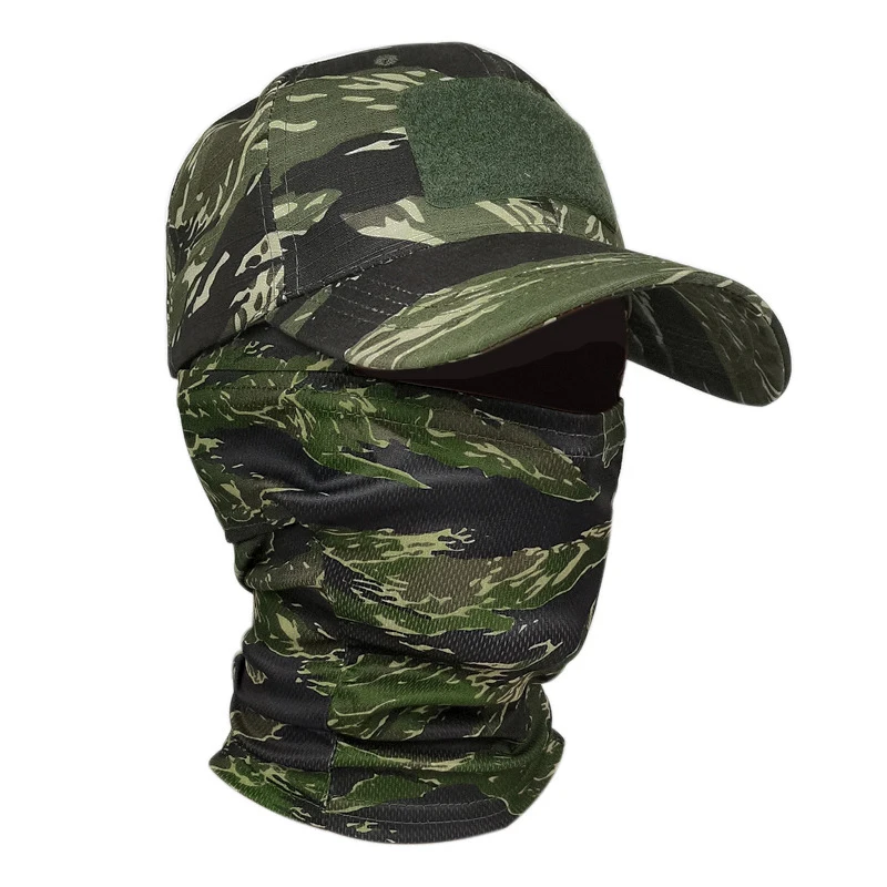 Outdoor Hiking Hunting Fishing Sun Protection Duckbill Hat Tactical Military Fan Baseball Cap Sports Mask Set Riding Mask Bike