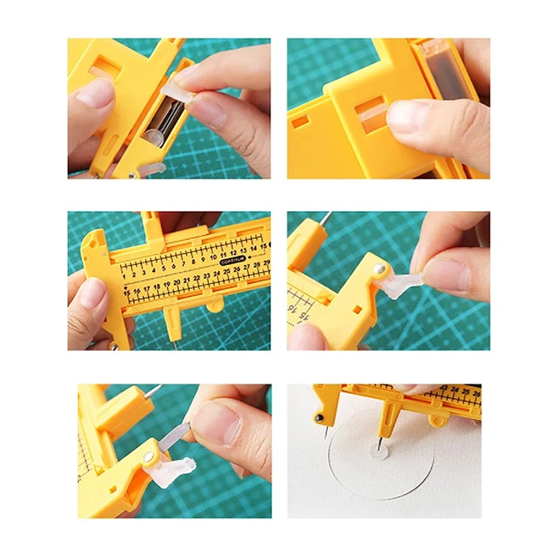 1-30cm Adjustable Compasses Circle Cutter,Sewing Round Cutting Knife Patchwork Scrapbooking Cards Cutters Paper-Cutting Tool