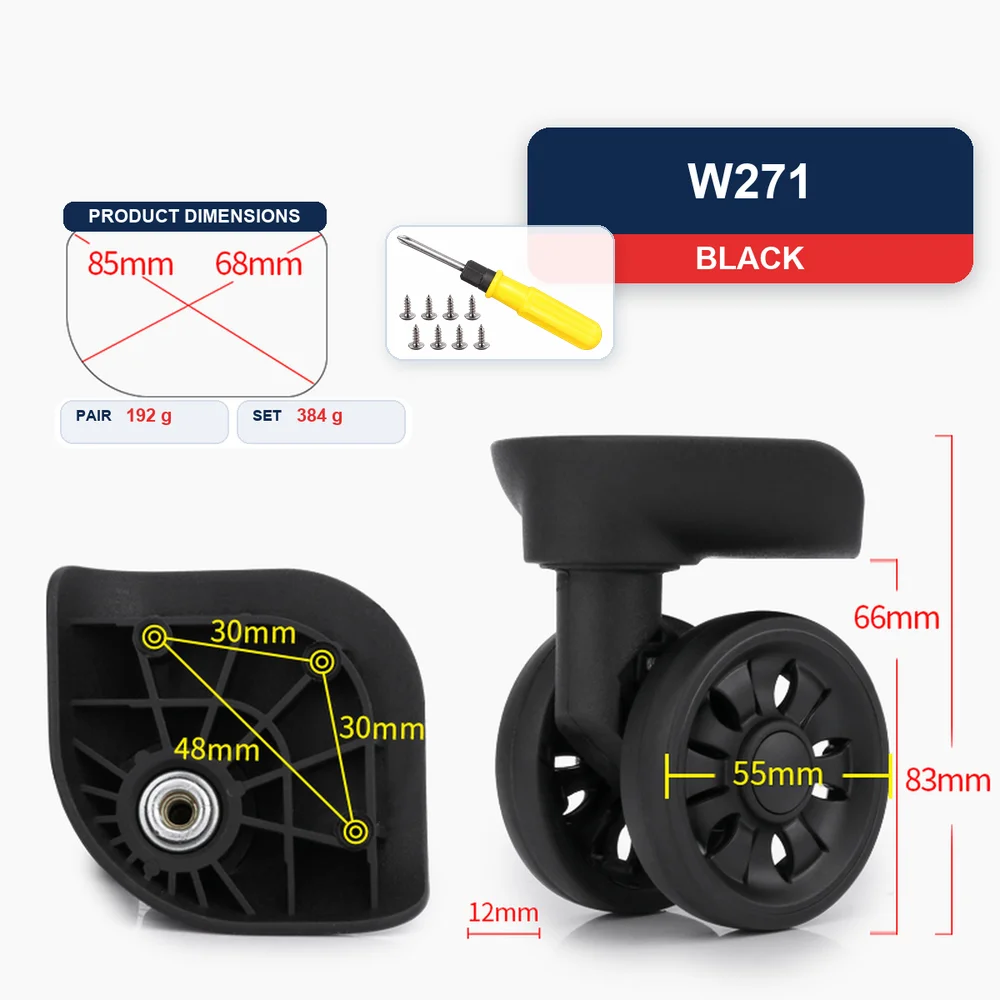 Replacement Luggage Wheel For Septwolves L-W For Polo L-W For Red Eagle L-W Silent Caster Repair Part
