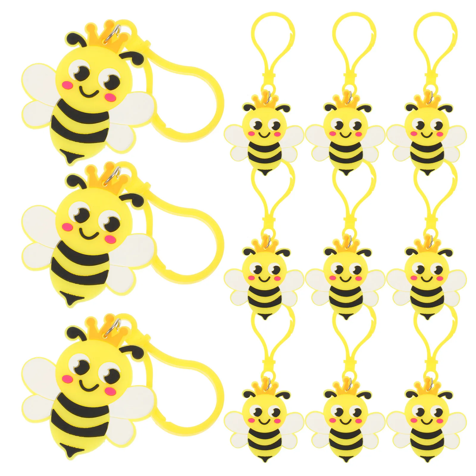 24Pcs Bee Keyrings Set Compact Strong Fade-Resistant Key Chain Pendant for Bag Purse Wallet Backpack Key Hanging Decor Unique