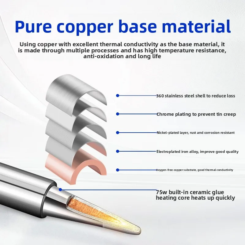 Internal Heating Type Lead Free 936 Soldering Iron Tips Bright Solder Heads For Electronic Repair Soldering Station Welding Jobs