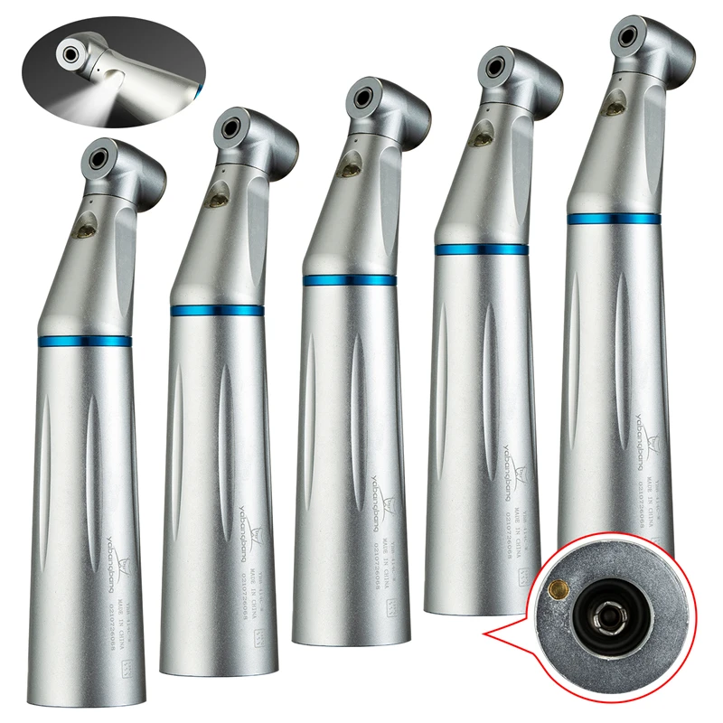 1-5Pcs Dental Self-illuminated LED E-generator  Inner 1:1 ratio Contra Angle Push Button Handpiece fit NSK