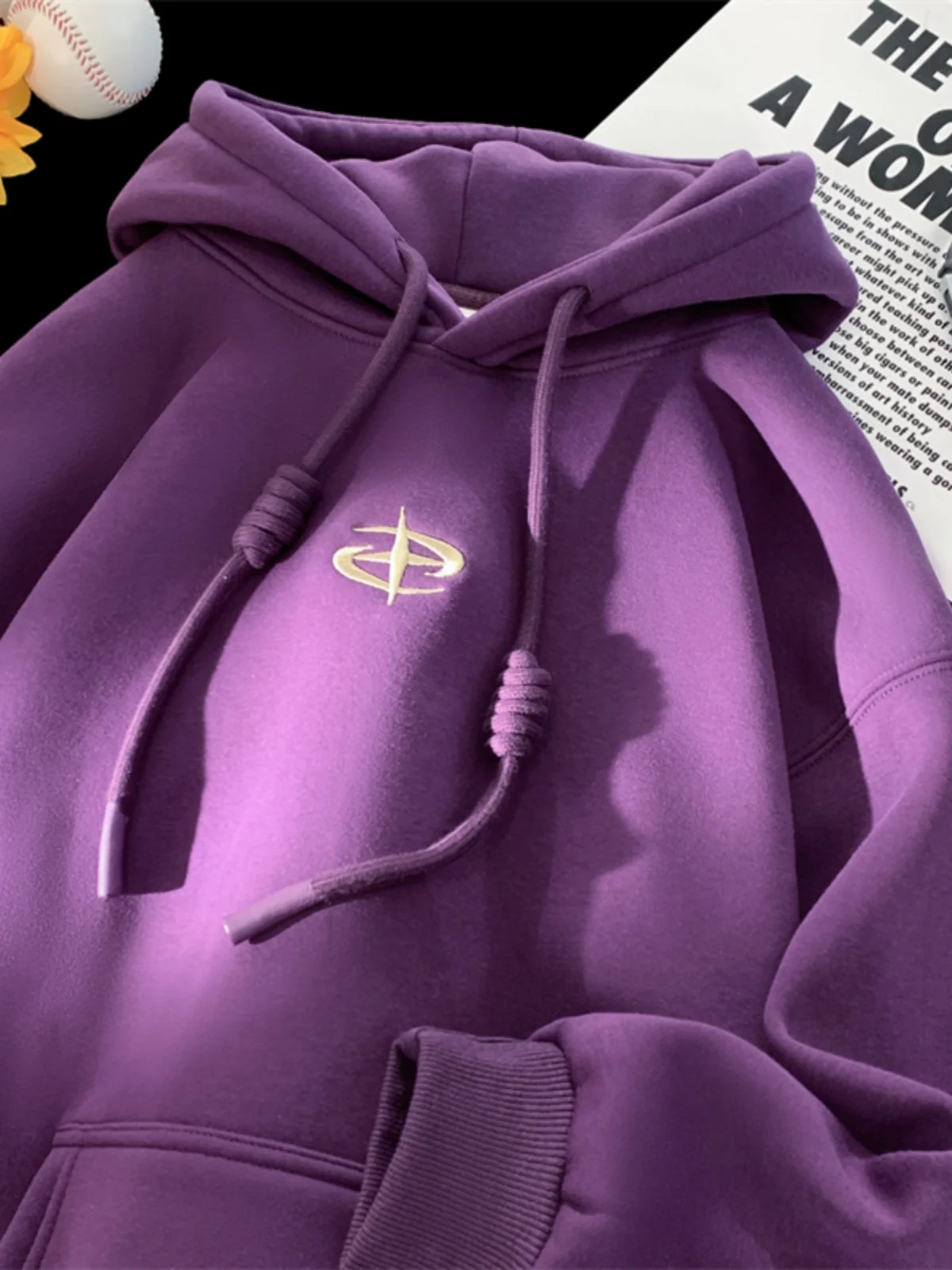 

Мужская толстовка оверсайз с вышивкой в американском стиле, весна-осень, повседневная, удобная, износостойкая