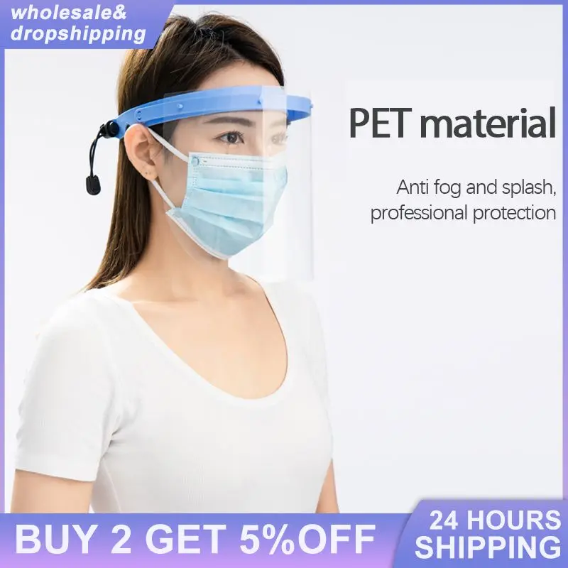 Extended PC + PET Transparent Full Face Protective Mask Space Mask Plastic Cycling Shield VUE Shield Dust-Proof Face Protective