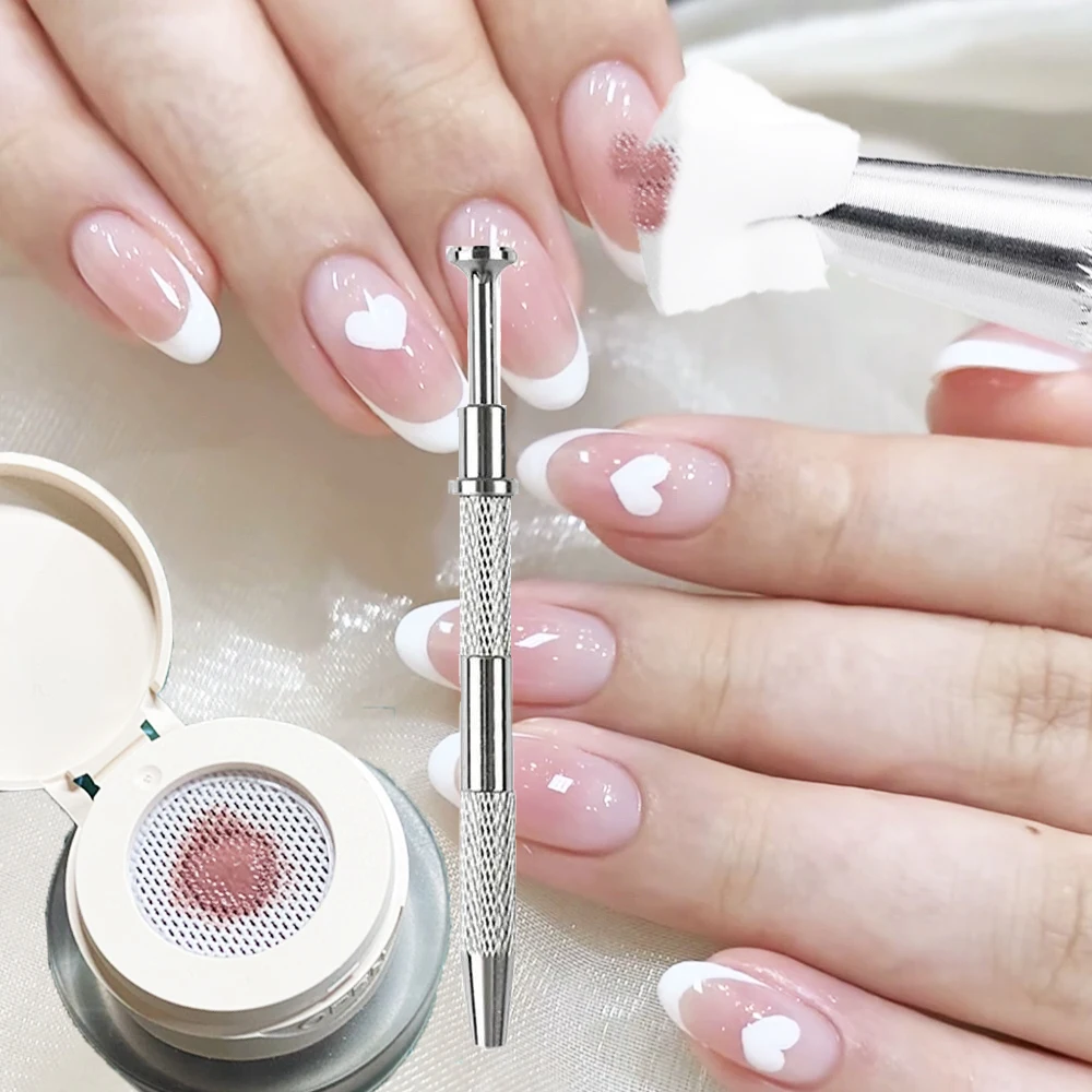 Pink Gradiant Cream Cusion Patpat Nail Gel Polish With Grabing Pen UV Soak Off Ombre Smudge Drawing Puff Gel Nail Painting Varni