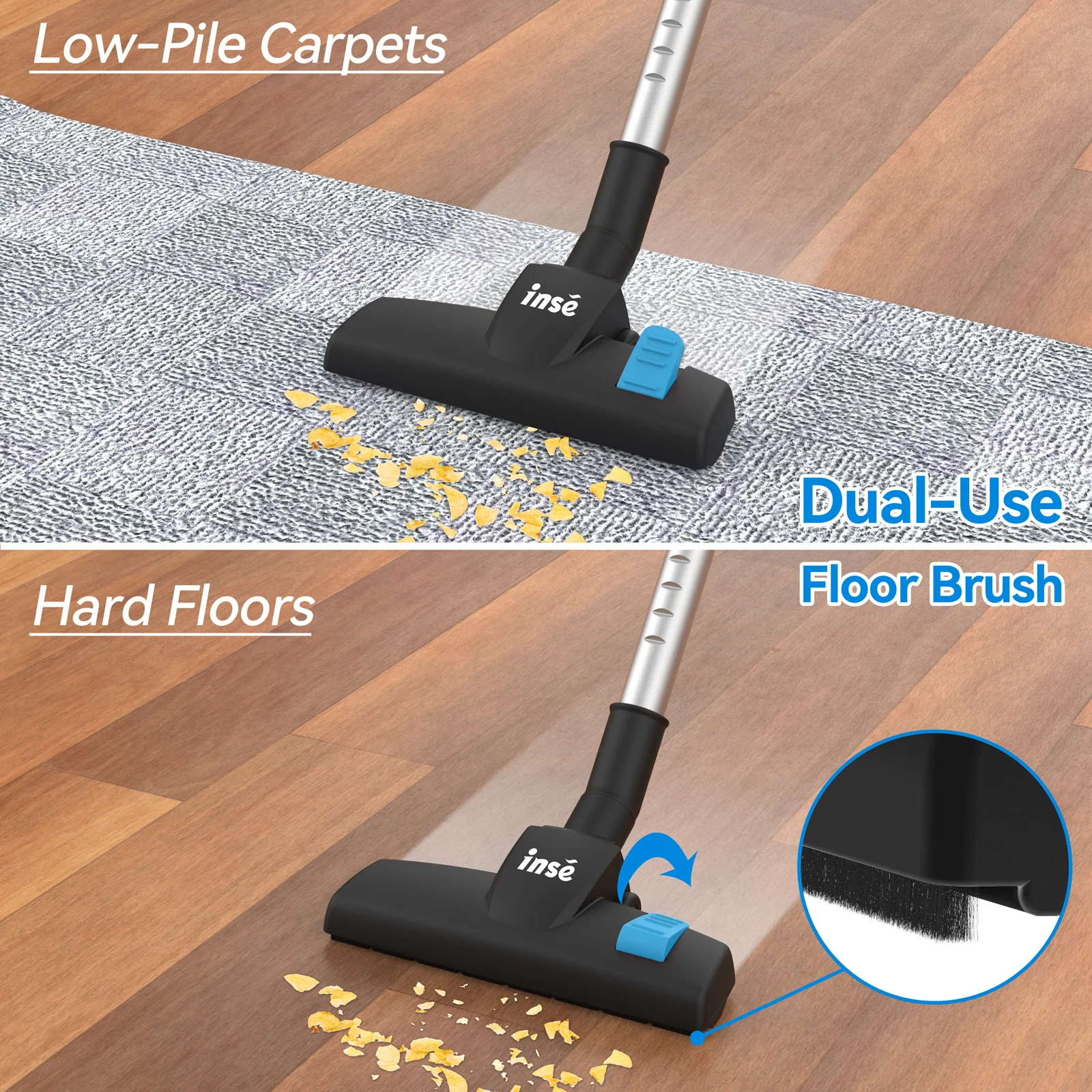 Aspiradora con cable INSE I5 18Kpa potente succión 600W Motor Stick aspiradora de mano para alfombras de pelo de mascotas para el hogar