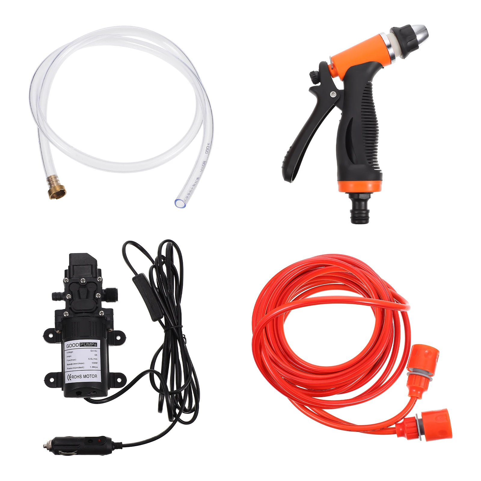 

12V High Electric Pump Washer Pump Compact Electric Cleaning Tool Car Washer Kit Powerful Wash Kit Garden Water Gun