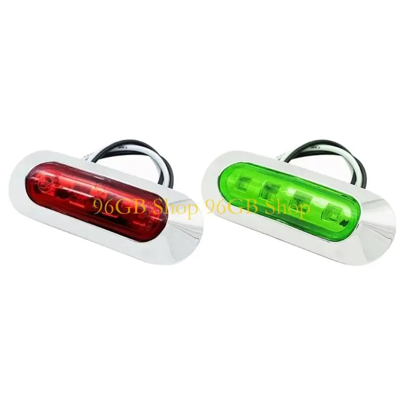 

96GB Weather-Resistant Red Green Marine Navigation Light 4 LED 12V Side Marker Warning Light For Yacht Fishing Boat