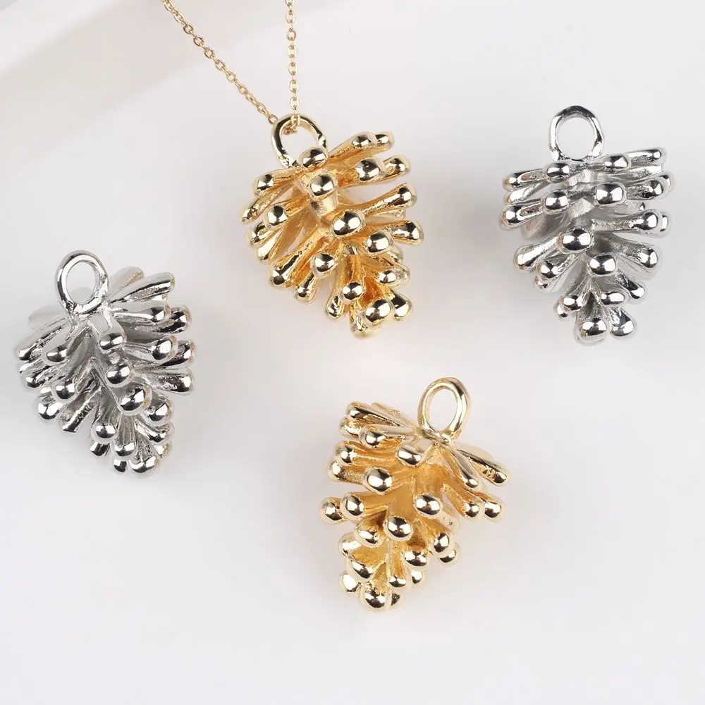 2pcs/lot 20*26mm Zinc Alloy Pinecone Pendant Charms DIY Necklace Bracelet Earrings Accessories