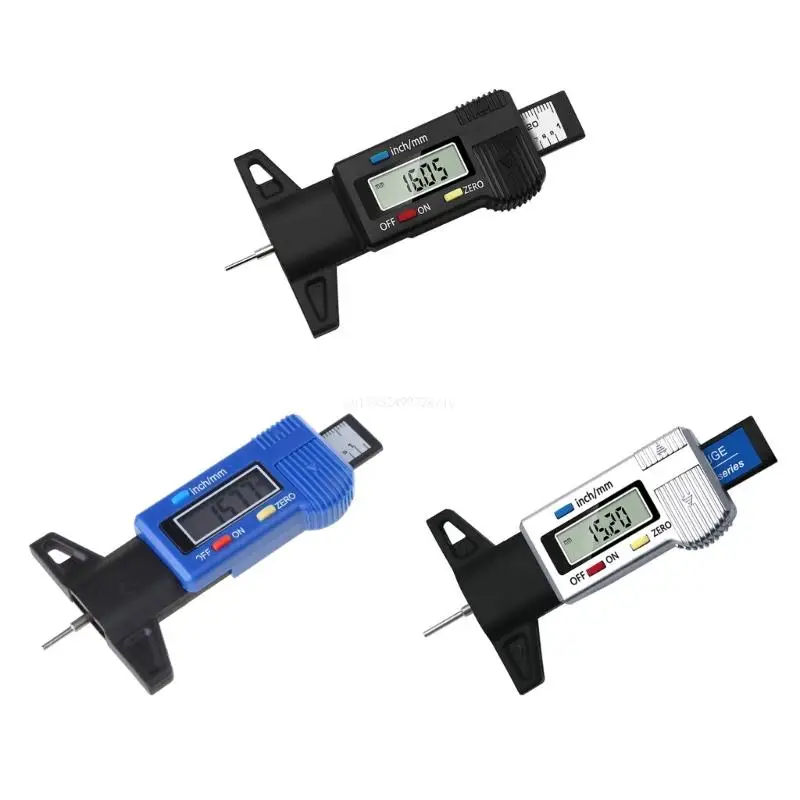 Digital Tire Depth Gauge 0-25.4mm Digital Tyre Depth Gauge with LCD Display & Batteries for Car Trucks SUV