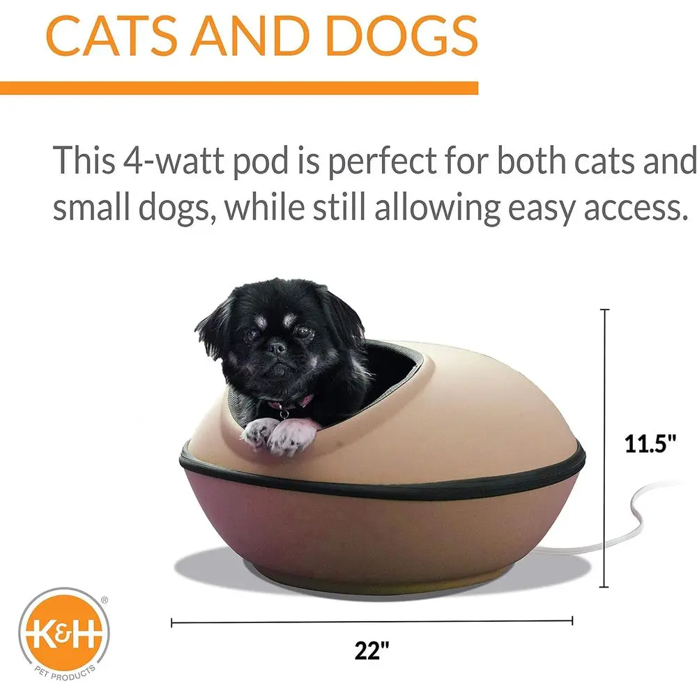 سرير قطط ساخن للقطط الكبيرة، سرير ثيرمو كيتي مود دريم بود ساخن على شكل كهف للقطط للداخل، تدفئة، وسادة قابلة للغسل، #2