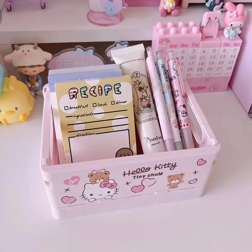 Foldable Sanrio Storage Box Kawaii Hellokitty Kuromi Cinnamoroll My Melody Desktop Storage Anime Cartoon Kids Gift