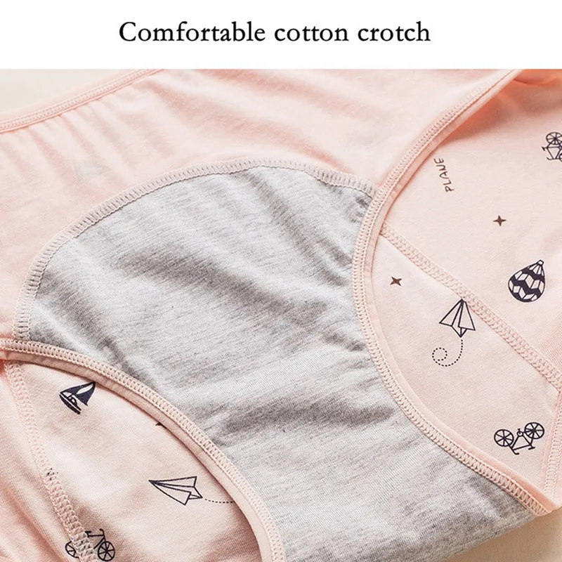 4/6Pcs Menstrual Panties Kids Teenager Cotton Briefs Three Layers Of Leak-proof Girls Physiological Underwear Student Mid Waist