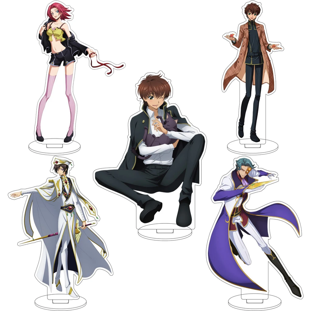 16CM Anime Code Geass: Lelouch de la Rebelión Lelouch Suzaku Kururugi C.C. Figura de Acrílico Grande de Shirley con Soporte, Adornos Cosplay
