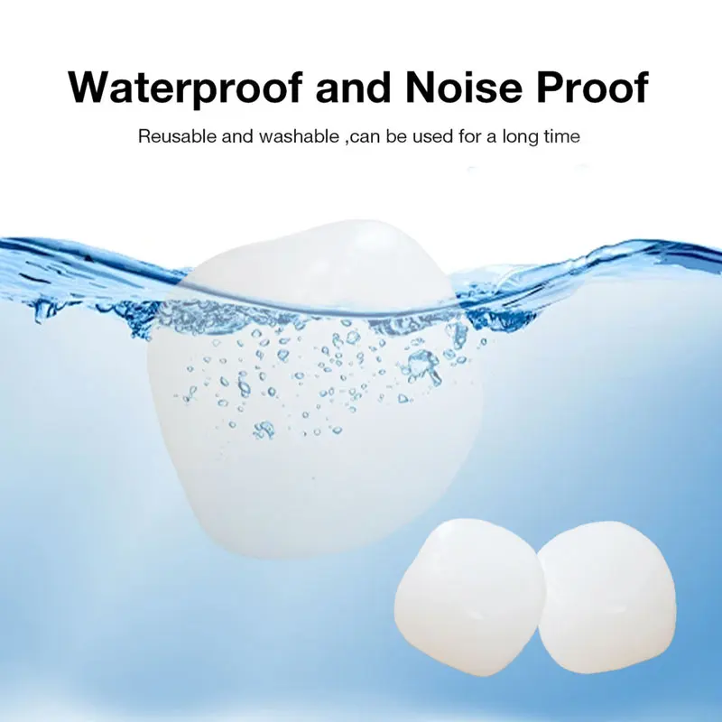 20pcs Soft Silicone Noise Cancelling Earplugs Suitable for Sleep Swimming Waterproof Ear Plugs Reusable Ear Protection Earplugs