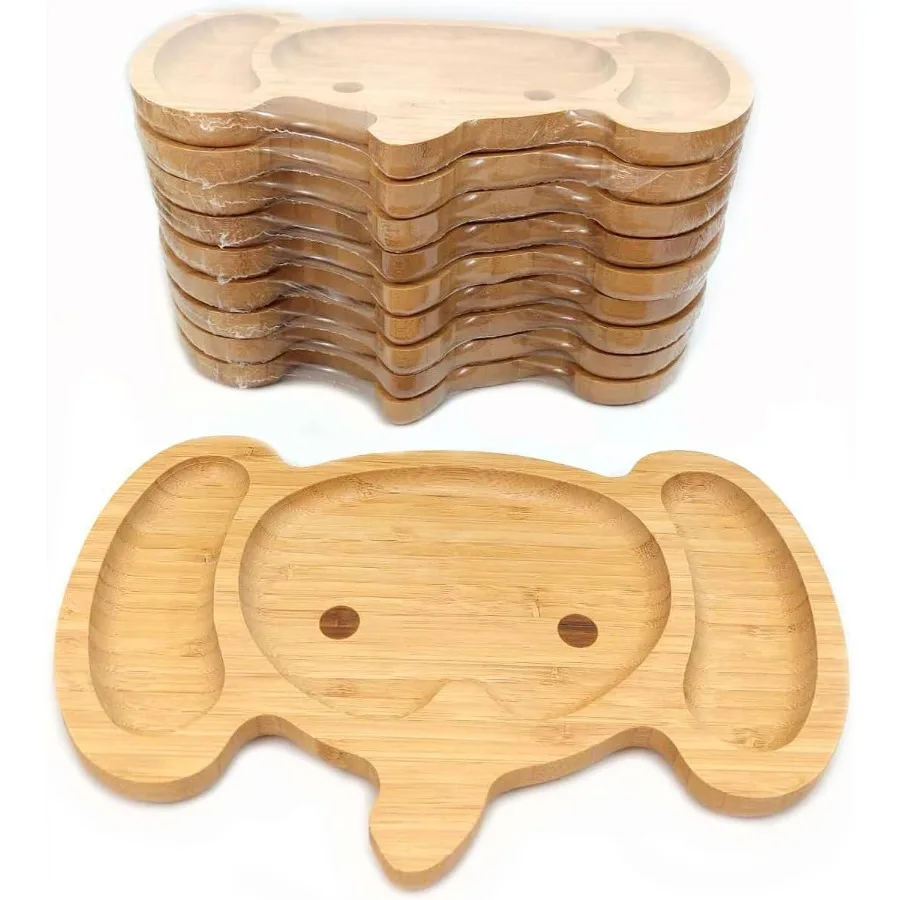 

Бамбуковая тарелка для закусок, закусок, фруктов и овощей | Экологичные тарелки в форме слона, 11,5 x 7,5 дюйма, 10 шт.