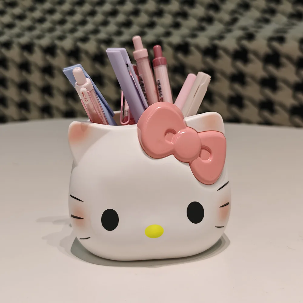 

Kitty Cat Cartoon Cute Pen Holder Student Stationery Dressing Table Desktop Makeup Storage Tube Decoration Gift Decoration