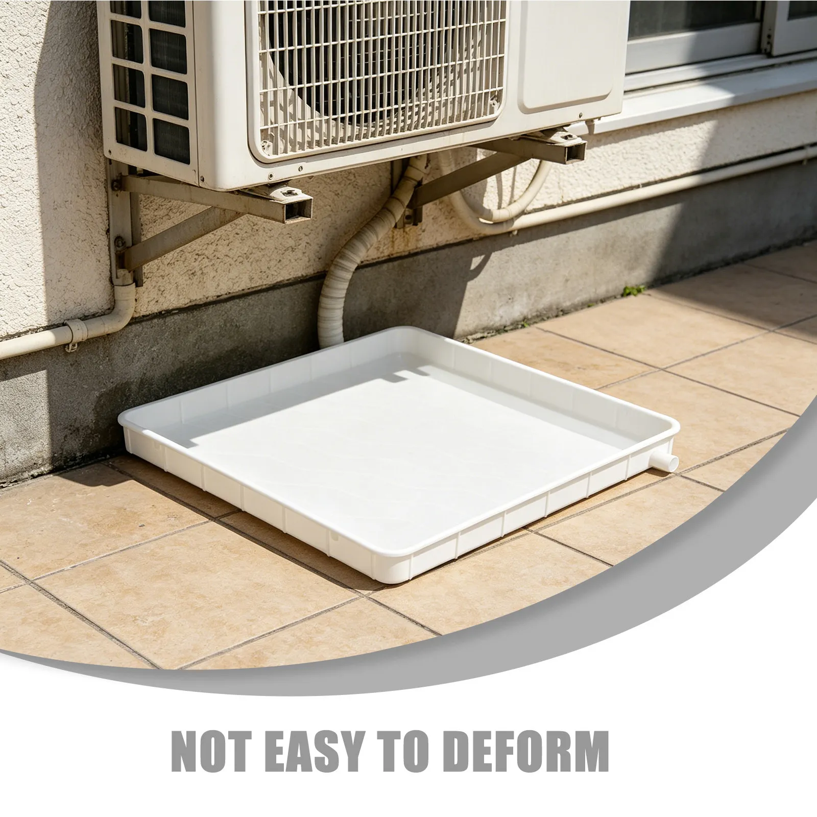 AC Condensate Drain Pan with Side Drain Hole Plastic Air Conditioner Drip Pan with Rolled Edges Air Conditioner Accessories