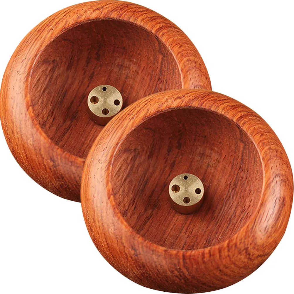 2Pcs Handcrafted Wooden Incense Stick Holder Multi-Pore Aroma Burner for Stress Relief Mindfulness Office Desk Decor Incense