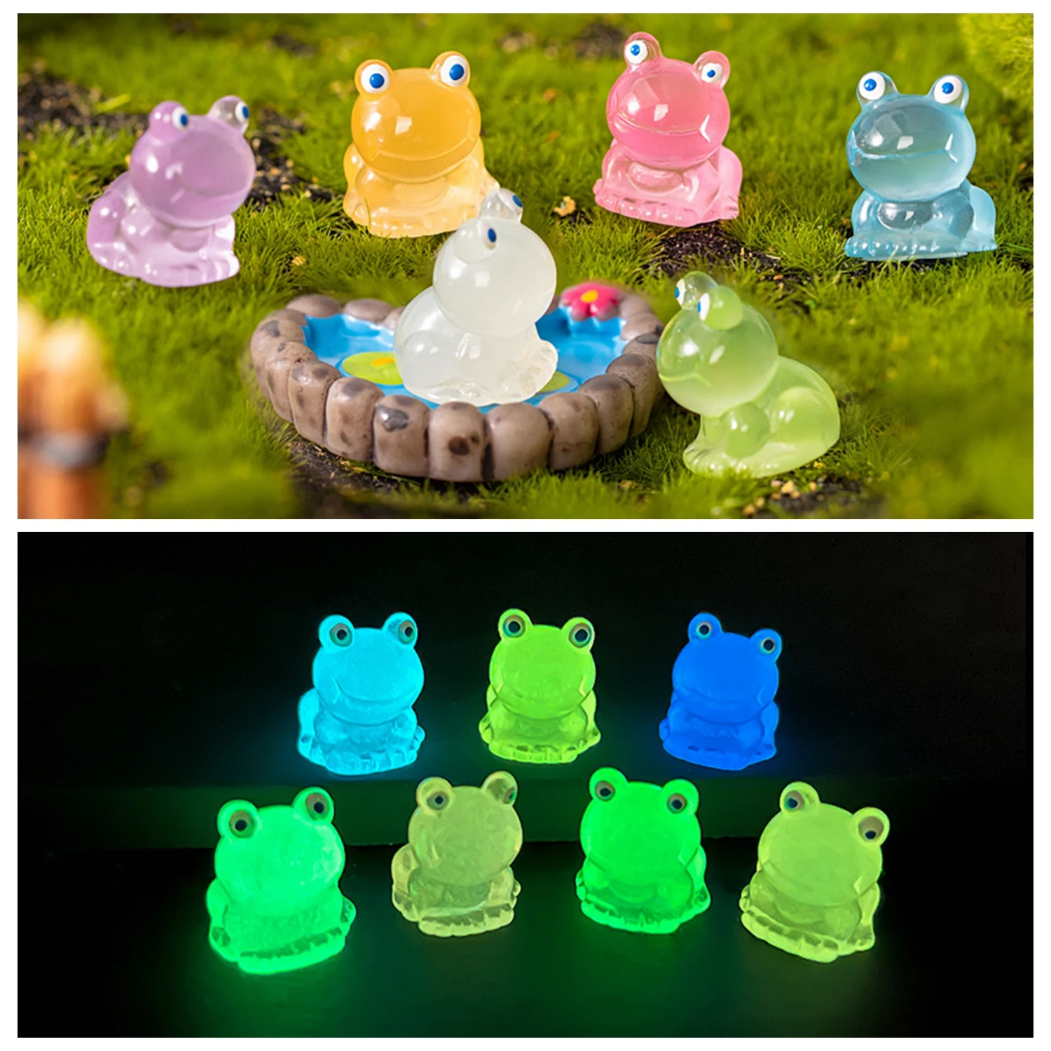 Miniature Mini Luminous Glowing in The Dark Animal Mushroom Figurines Landscape Dollhouse Home Decor Fairy Garden Accessories