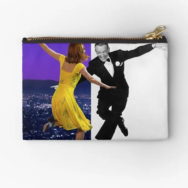 Emma Stone And Fred Astaire  Zipper Pouches Socks Underwear Bag Pure Money Women Key Cosmetic Storage Small Panties Men