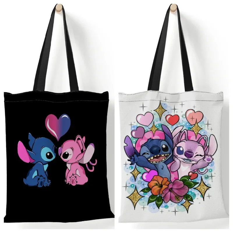 Disney Lilo & Stitch Handtas Meisjes Geschenken Anime Figuur Stitch Draagtassen Voor Vrouwen Canvas Handtassen Grote Capaciteit Boodschappentassen