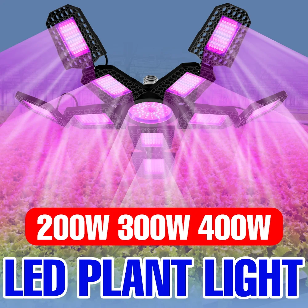 

400W LED Plant Grow Light Bulb Full Spectrum Hydroponics Flower Fill Lamp E27/E26 Indoor Greenhouse Vegetables Fruit Cultivation