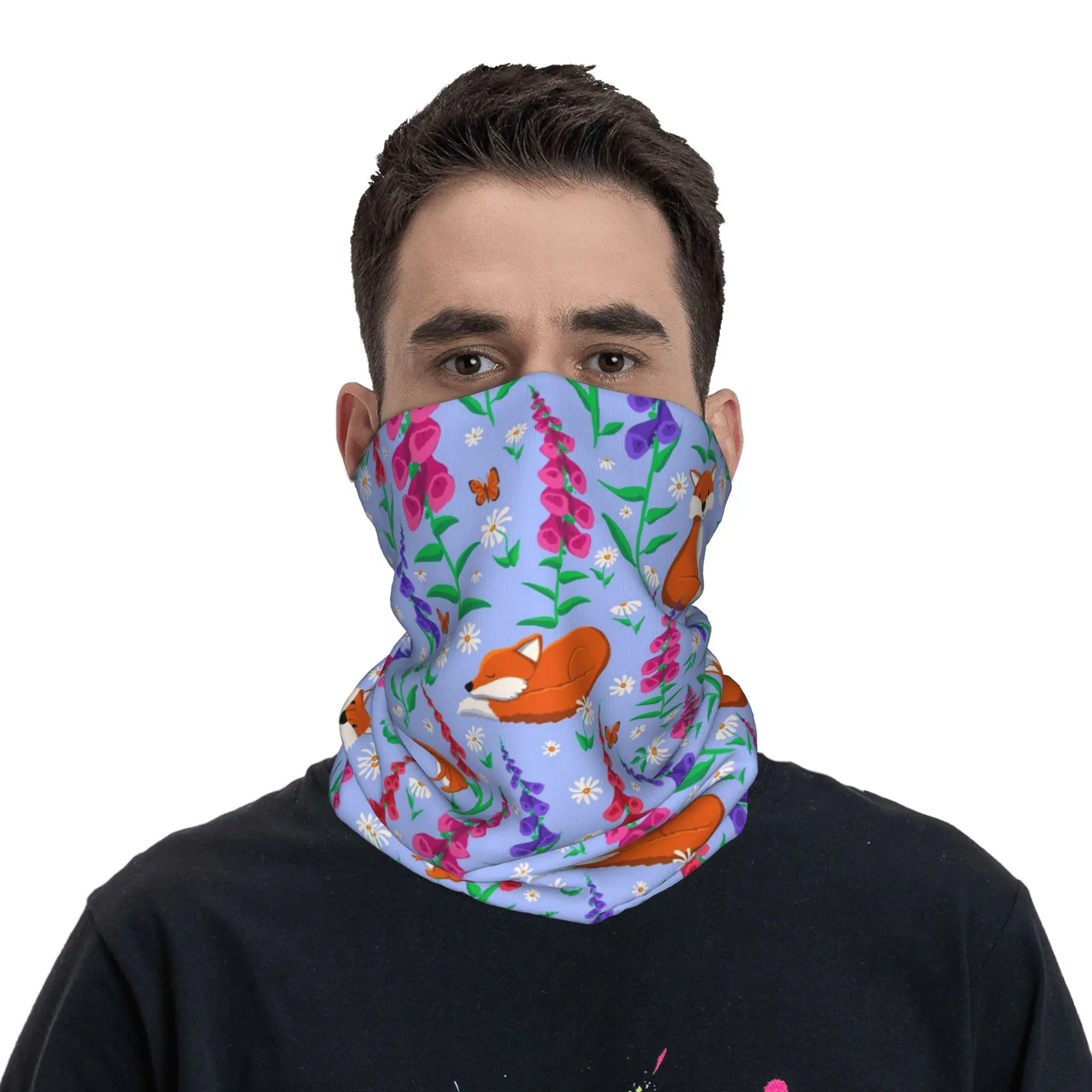 

Foxes among foxg loves Bandana Neck Gaiter Printed Wrap Scarf Headwear Riding for Men Women Adult Winter
