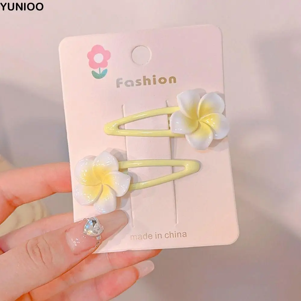 

Hair Rope Plumeria Flower Hair Clip Hair Clip Traditional Egg Flower BB Clip Hair Accessories Mini Hair Claw Flower Barrette