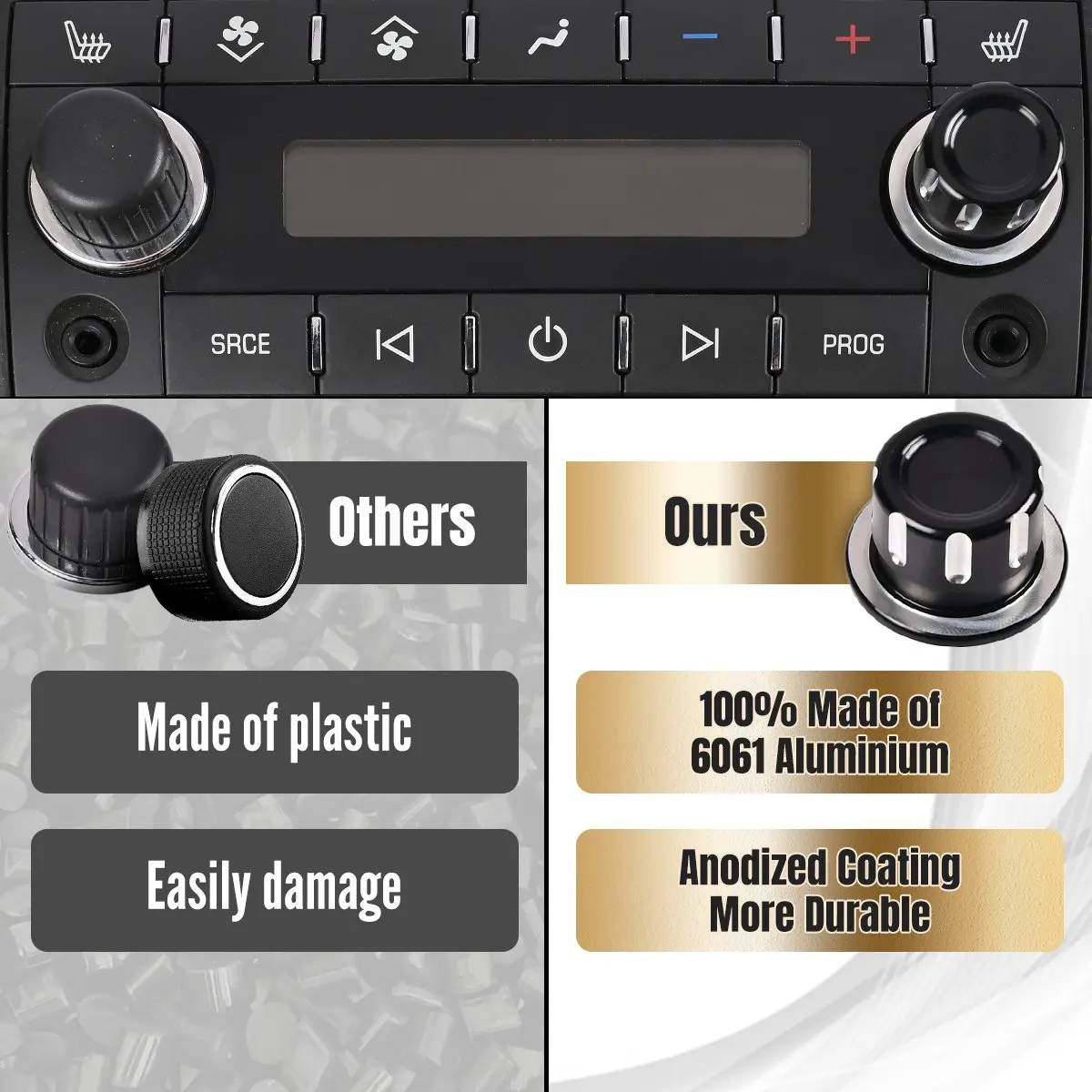 Car Rear Radio Audio Volume Control Knob Replacement 22912547 2291-2547 For Escalade Enclave Tahoe Chevrolet Chevy Silverado GMC view 3