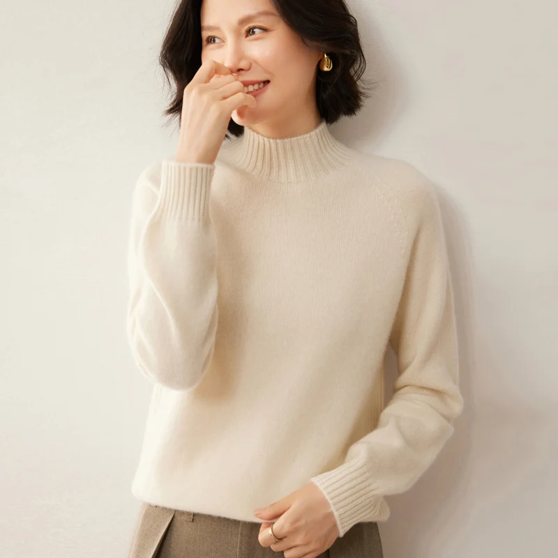 Women's Sweaters O-Neck Autumn Winter Basic Pullover Warm Cozy Casual Pulls Jumpers High-Quality Soft Wool Young Women's Clothes