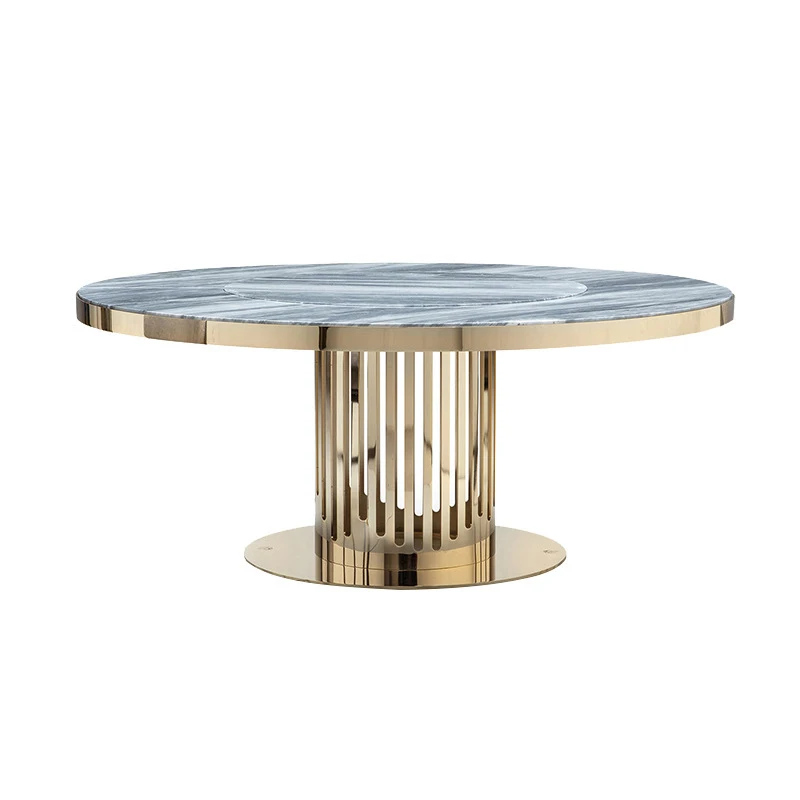 -For Luxury Gold Round Modern Coffee Table Set Metal Home Furniture Living Room Italian Design Marble Top Center Coffee Table&