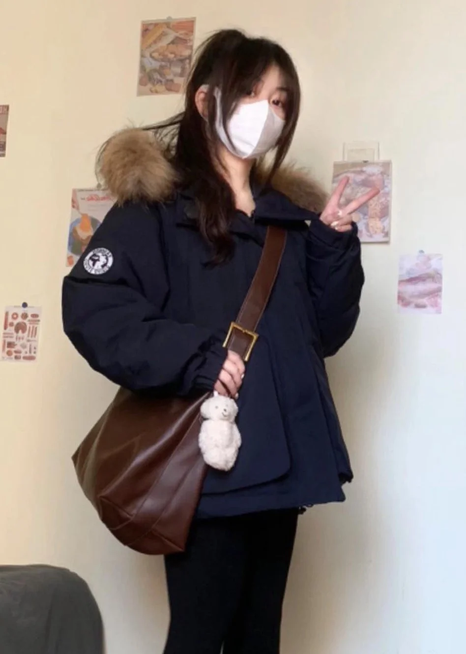 

Парка Y2K женская демисезонная с сетчатым узором, с карманами, повседневная, с эффектом перьев, изысканная, с двойными и множеством карманов, с V-образным вырезом, пышная