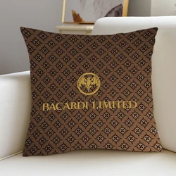 Square pillow bedroom sofa leisure comfortable pillow car living room Bacardi rum brand LOGO Fashion tide pillowcase Home Decor