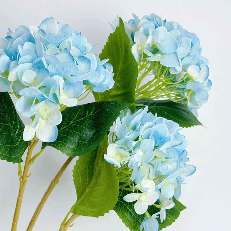 Artificial Hydrangea Flower Real Touch Big Head Flower Wedding Bouquets Party Home Table Decoration Fake Flower DIY Garden Decor