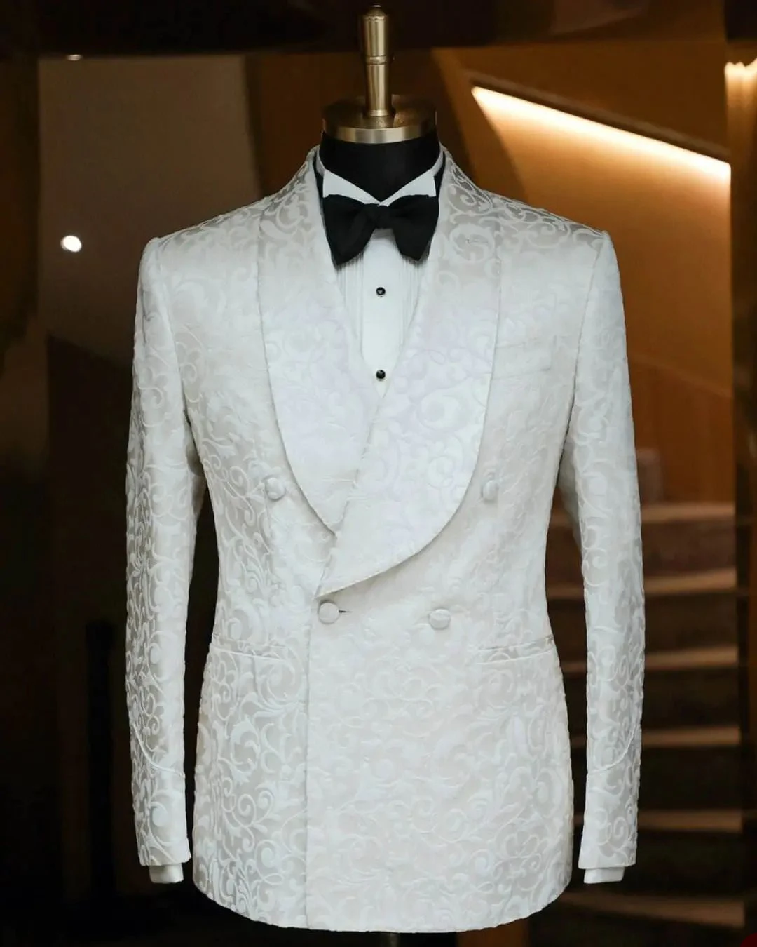 Luxury Men's Suits Tailored One Piece Blazer One Button Sheer Lapel Jacquard Tuxedo Wedding Groom Formal Customized  Plus Size