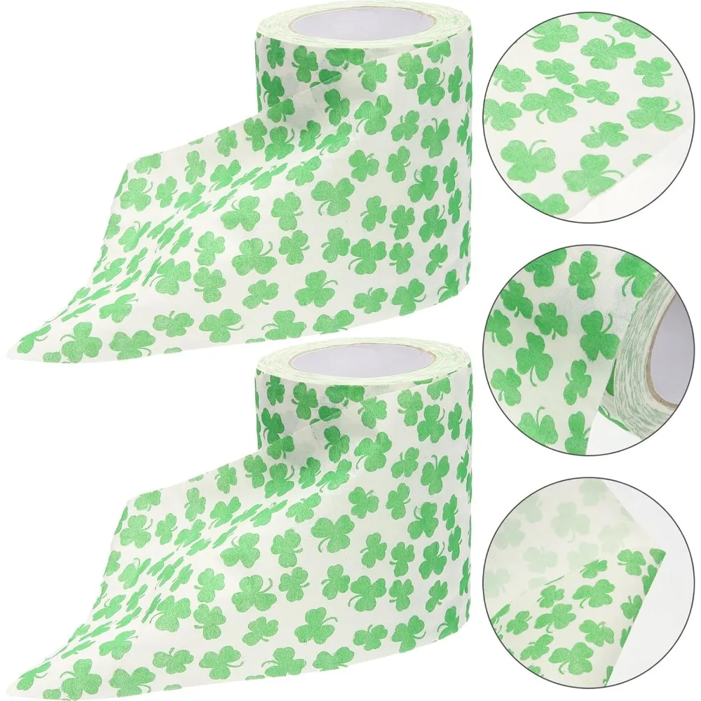 1pc, Clover Pattern Tissue Paper, Household Gift Creative Fun Roll Toilet Paper, Bleach-free Original Wood Pulp Paper