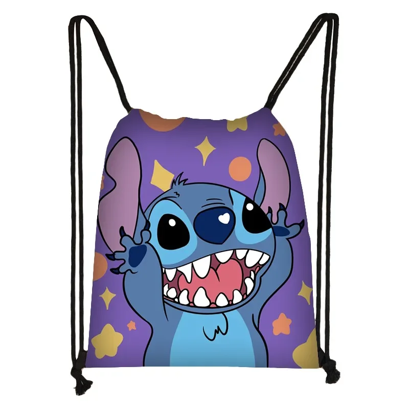 Новый рюкзак Disney Stitch с мультяшным изображением Белоснежки Микки Минни тигра переносная сумка на шнурке Детский рюкзак Спортивная Сумка