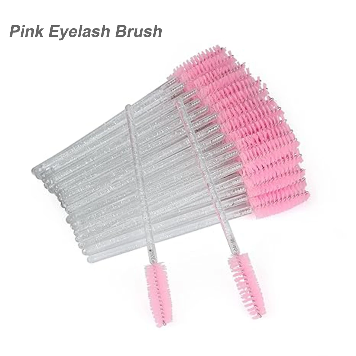 8 bis 98 Stück rosa Einweg-Mascara-Stäbe, glitzernde Wimpernbürste mit klarem Griff, Spoolie-Wimpernwerkzeuge für Make-up und Schönheitssalon