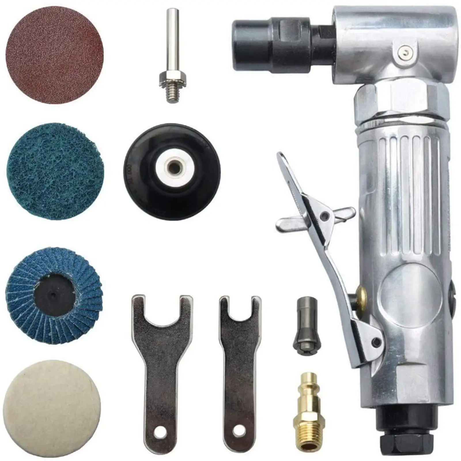 Pneumatic Angle Grinder Polishing Machine Metal Housing with Grip Discs for Precision Surface Smoothing
