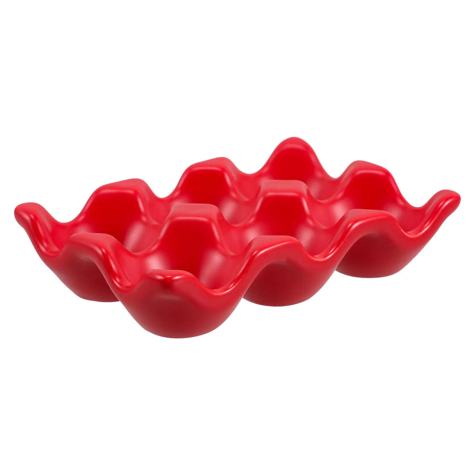 

Ceramic Egg Rack 6 Cups for Refrigerator and Countertop Use Egg Storage Holder Fresh Eggs Organizer Decorative Serving Dish