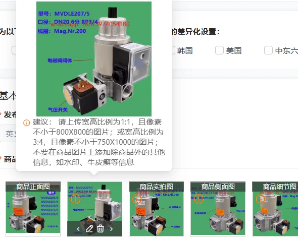Slow opening solenoid valve group MVDLE205/5 207/5 210/5 215/5 220/5 burner accessories