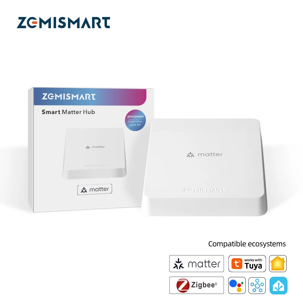 Hub Zemismart Matter Zigbee Thread para Casa Inteligente, Gateway Matter, Compatível com o Aplicativo Tuya, Suporte para Google Home e SmartThings HA