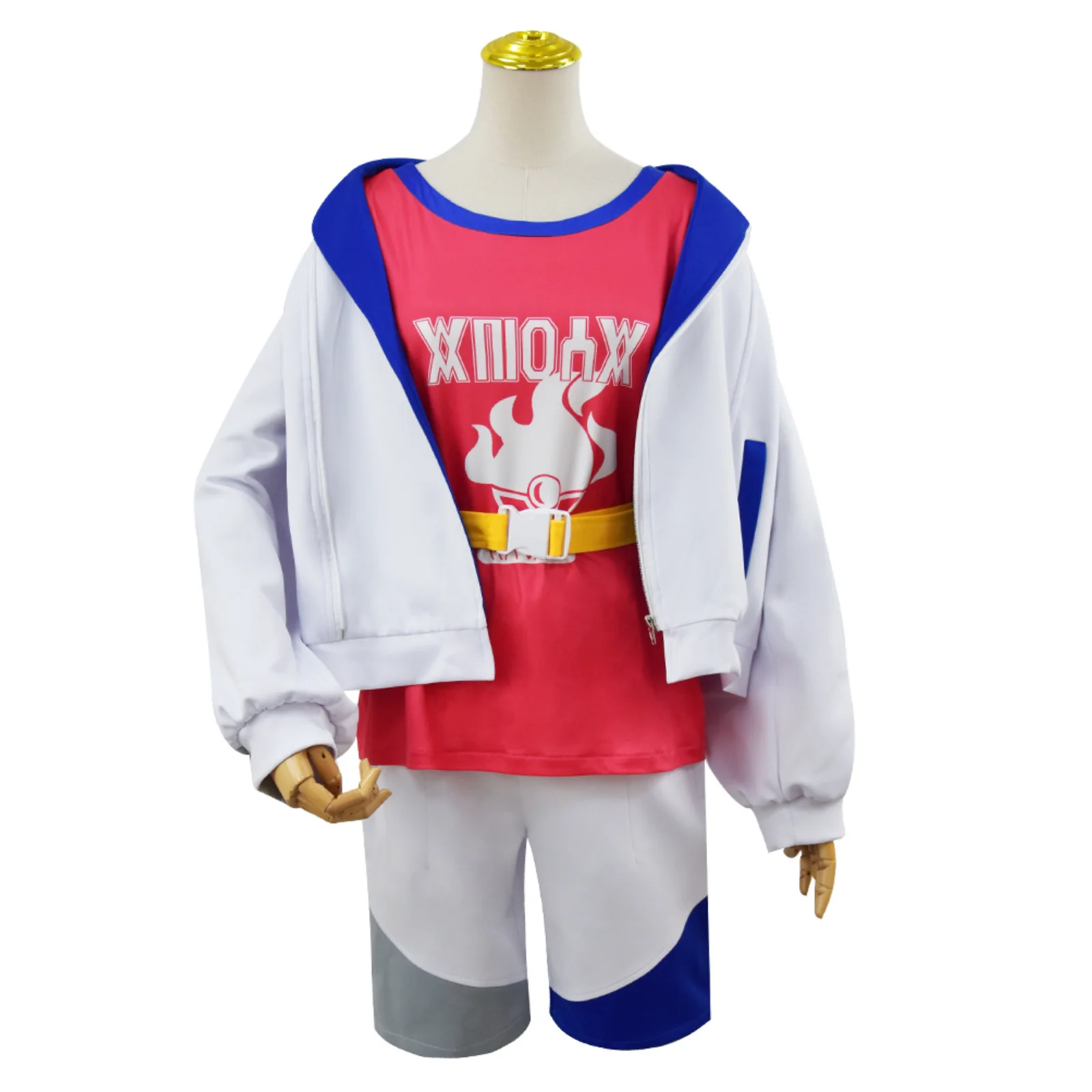 

Anime Scarlet and Violet Kieran Cosplay Halloween Party Costume for Women Adult Casual Loose Jacket Shorts Shirt with Sashes
