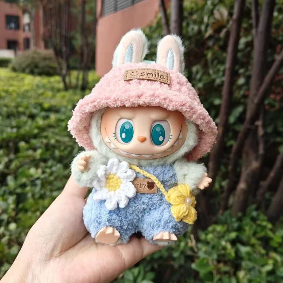

Labubu Весенний комплект одежды для диких детей для сидения и сидения Labubu Macaron 2-го поколения, поза для сидения, виниловая фигурка, одежда