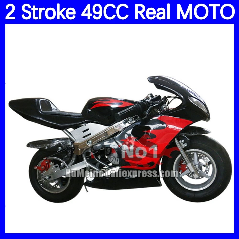 49CC 2-Stroke Gasoline Motorcycle Racing MOTO Pocket Bike Motorbike For Kids Children Boy Girl Child Student Men Women Man Woman