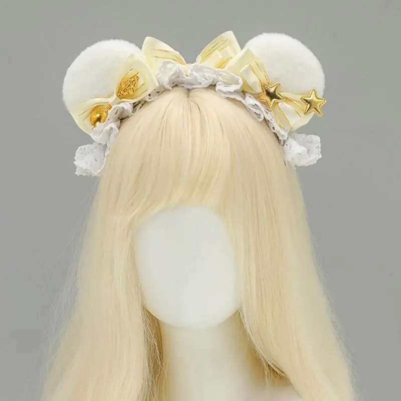 72xe Plüsch Bärenohren Haarband Cartoon Geburtstag Kopfbedeckung Weiches bequemes Stirnbänder für Frauen und Kinder