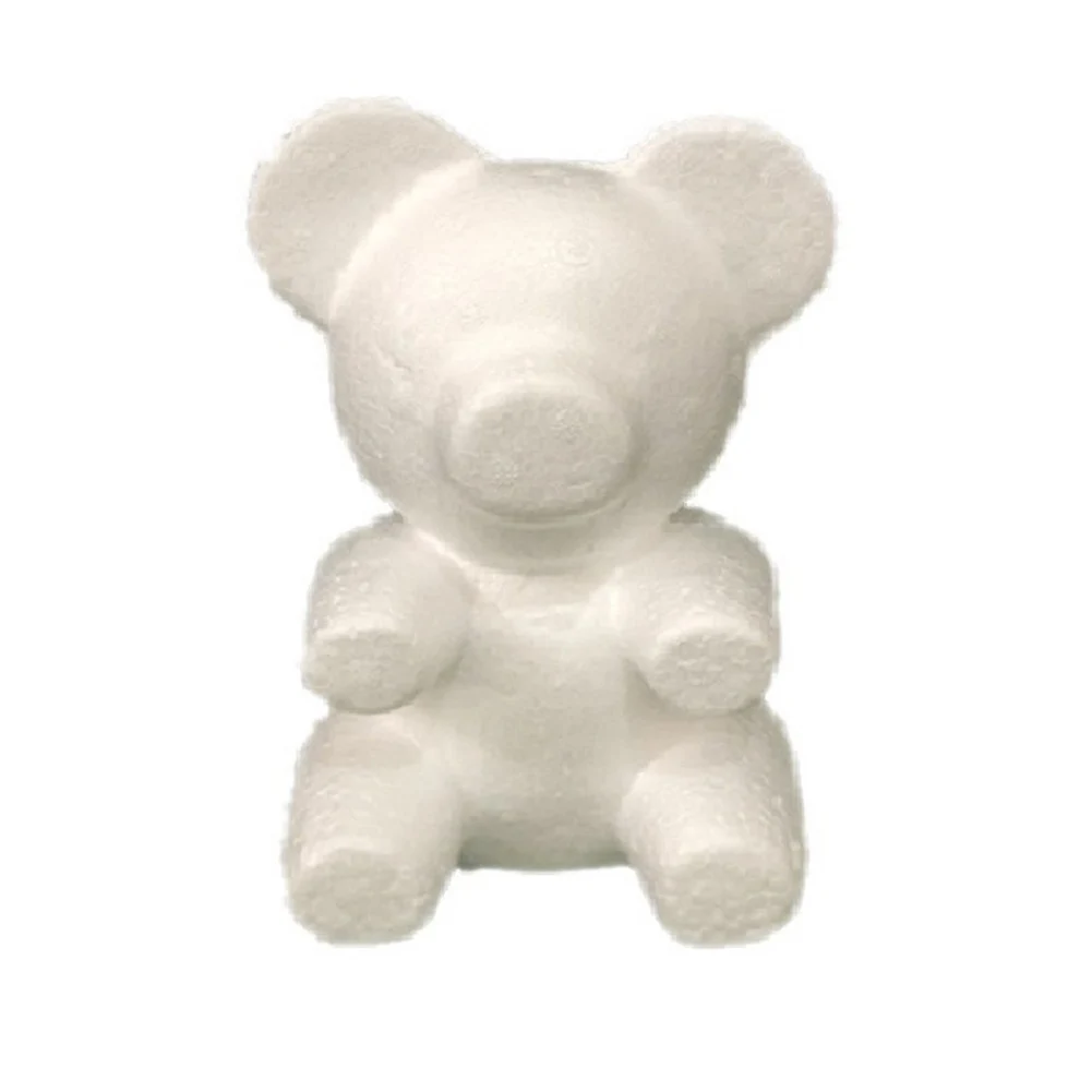 Oso de espuma de poliestireno, molde de oso blanco en forma de oso de 20CM para boda, Día de San Valentín, decoración del hogar